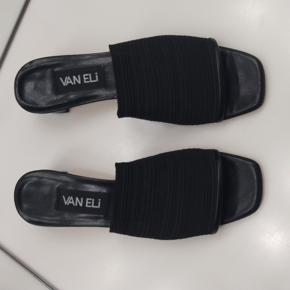 ❣️HP❣️ VANELI BLACK TEXTILE SLIP ON MULE SLIDE SANDALS SIZE 7M - Picture 2 of 8